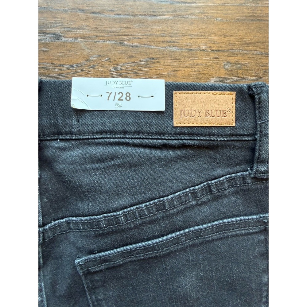 Judy Blue Black Fringe Hips Skinny Jeans High Waist Western Boho Stretch 7/28 - Picture 6 of 8